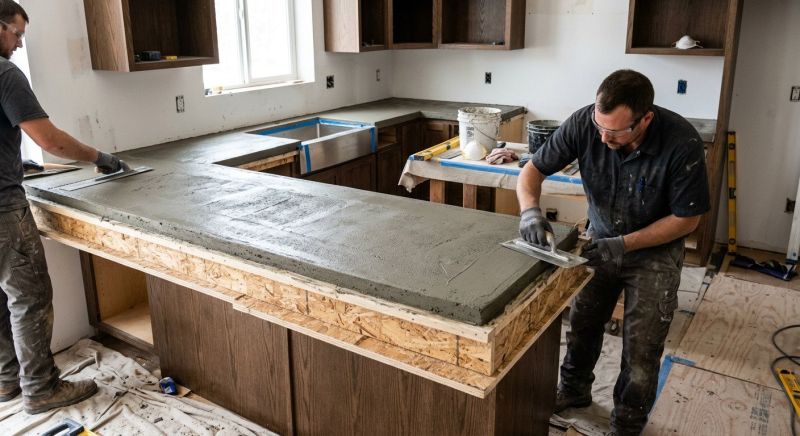 Cement Countertop Pouring in Sonoma County, CA