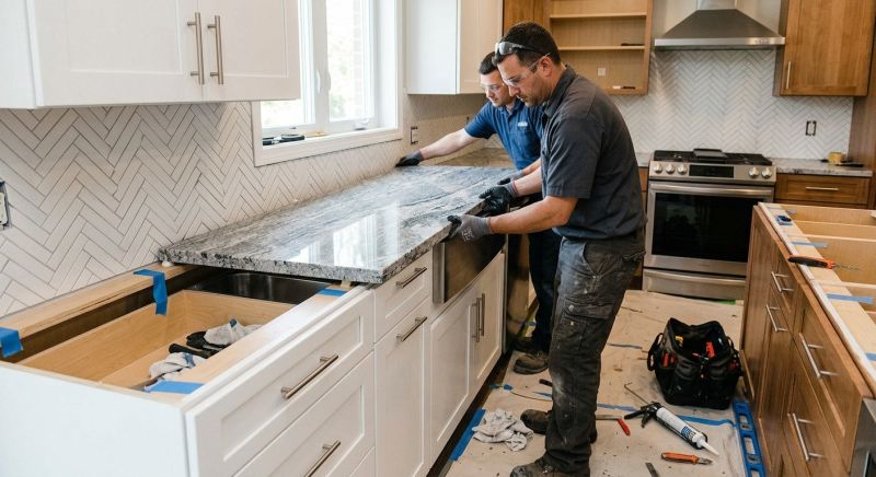 Granite Slab Installation in Lake County, IL
