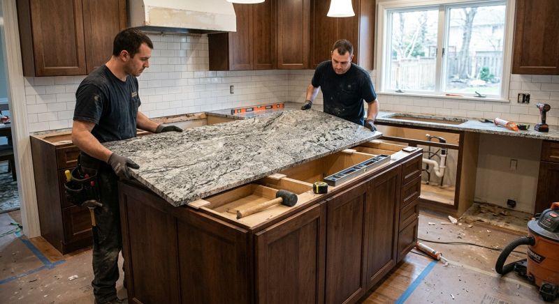 Granite Slab Installation in Marin County, CA