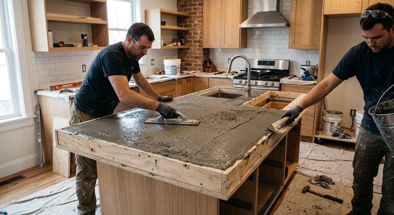 Poured Countertop Installation in Marin County, CA